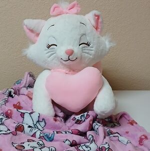 New Super Cute Cat Plushy with baby blanket